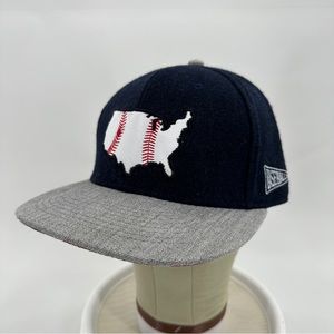 Baseballism United Seams Pro-Style Size 7 1/8 Baseball Hat Cap Flag Under Bill